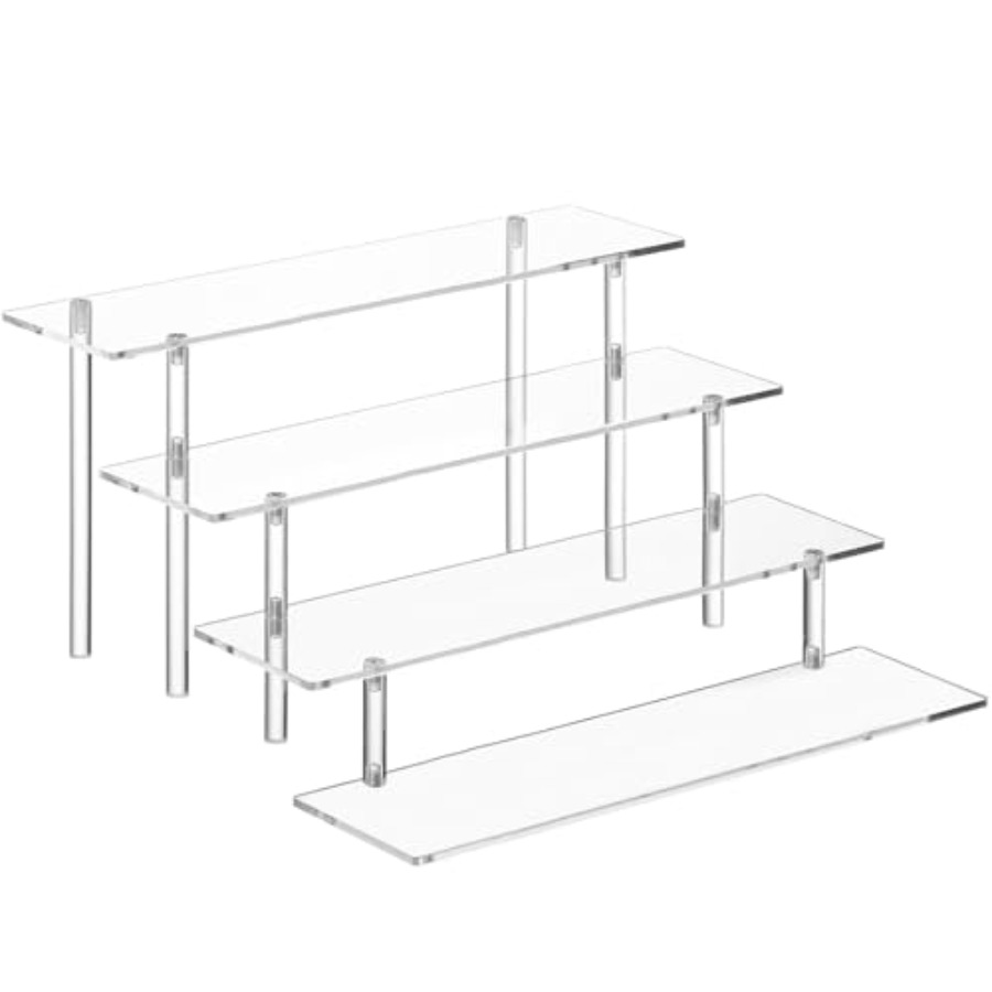 Pop Display Shelf - Rak Penyimpanan Parfum Akrilik 4 Tingkat,